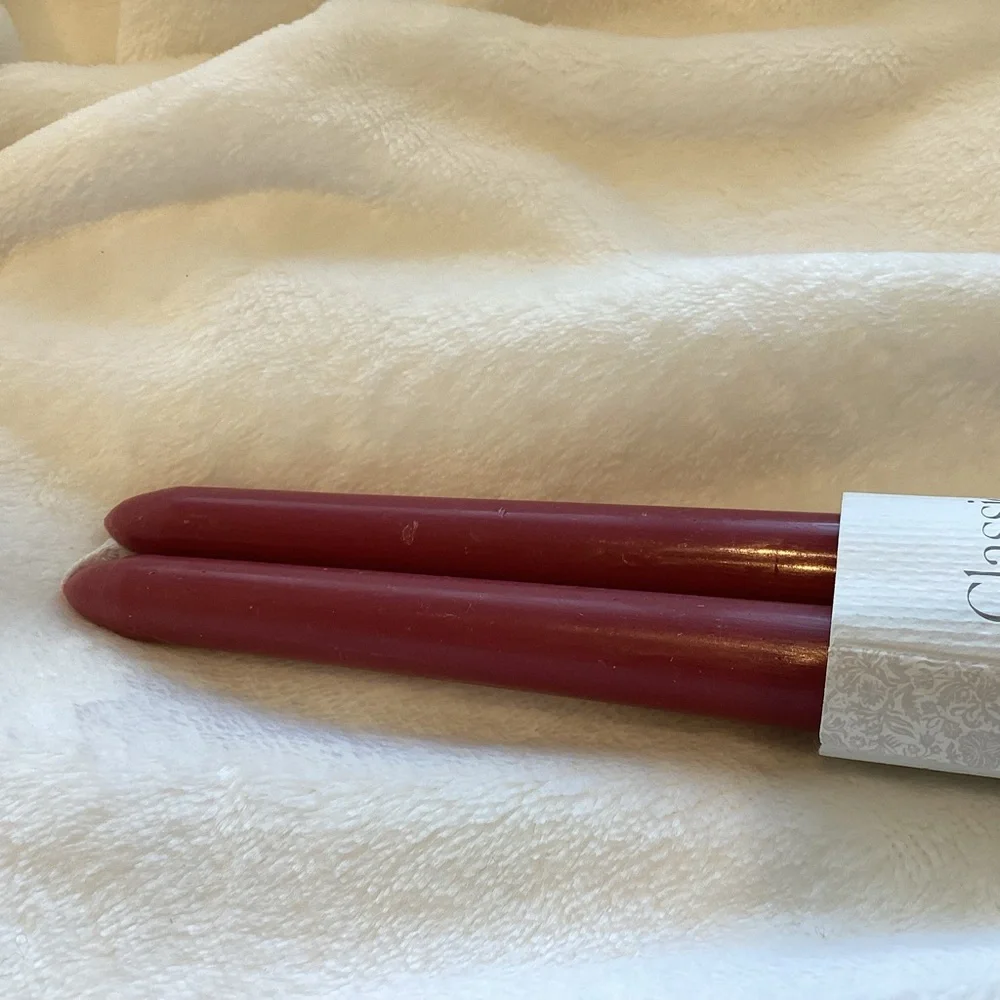 Anthropologie Taper Candles Set of 2 Mauve New Candlestick